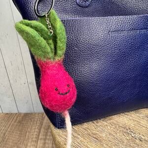 Radish Beet Vegetable Bag Charm Fun Felted Wool Purse Charm NEW Accessories NEW!